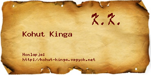 Kohut Kinga névjegykártya